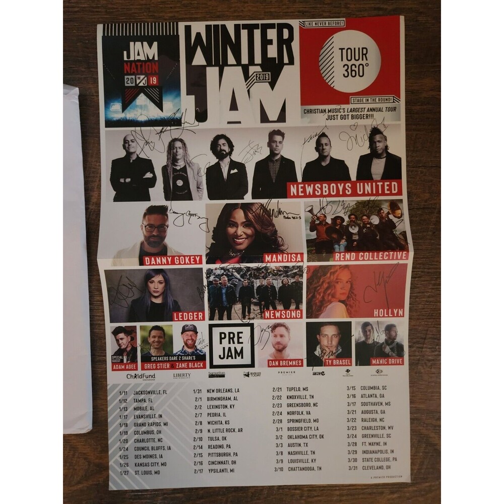Winter Jam 2019 Signed Exclusive Poster (Newsboy United, Danny Gokey)